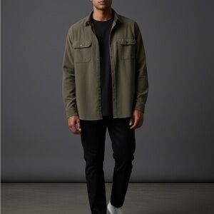 Kenneth Cole Men's Dark grey Shirt two pocket dress shirt